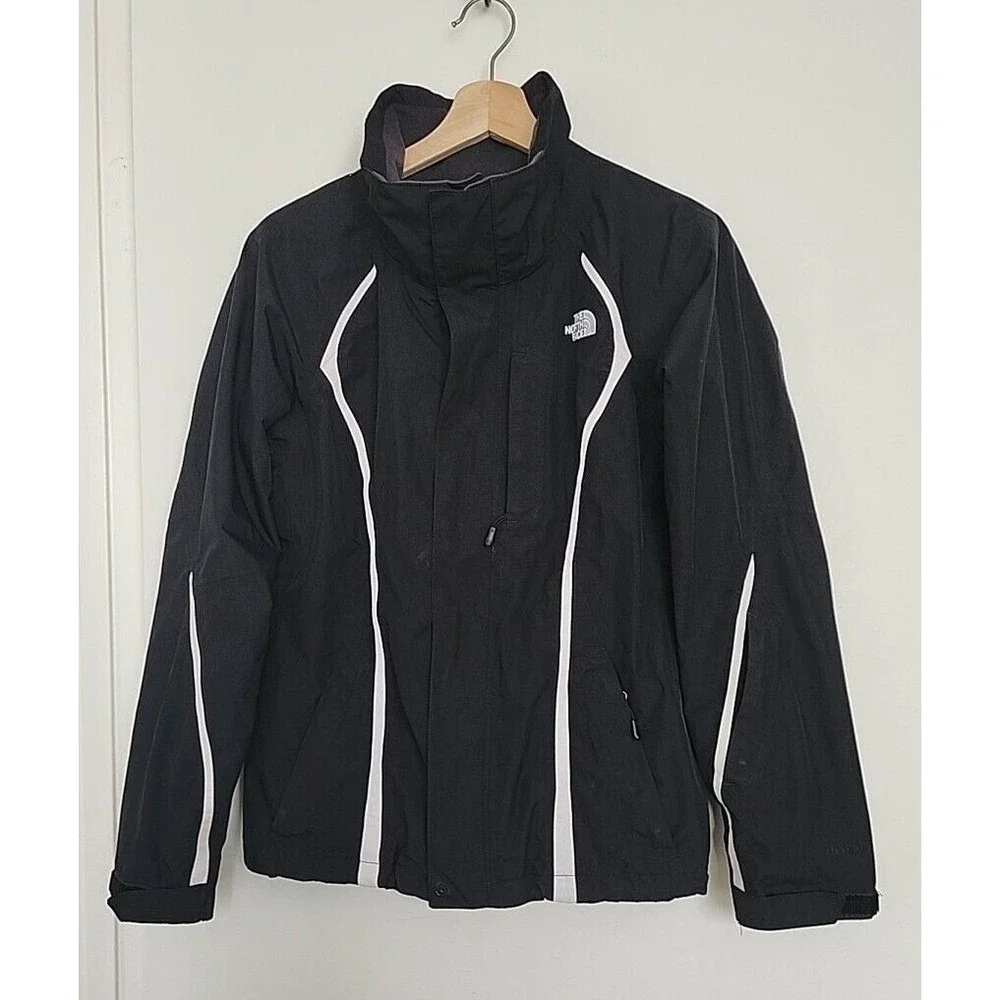 The North Face Jacket Women's XS Black White HyVent Hooded Jacket Coat - Picture 2 of 16